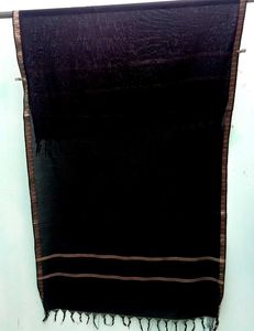 Elegant Black Dupatta with Golden Border