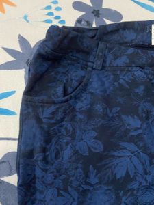 Floral Print Blue Jeggings