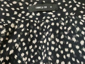 Comme Ca Ism See-through Black/White Printed Top