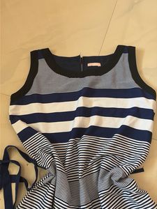 S-M Striped Sleeveless Fit &amp; Flare Dress