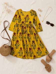Mustard Yellow Floral Cotton Dress🌻