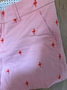 Flamingo Printed Shorts Size :34Women's Embroidere