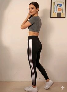 Striped Black Leggings