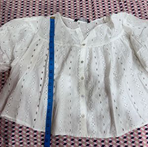 Zara - White Eyelet Top