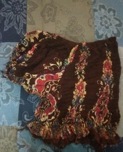 Brown Floral Crop Top