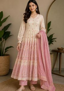 Pink Embroidered Dupatta