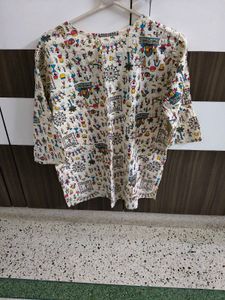 Vibrant Folk Art short Kurta