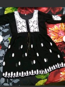 Black and White Chikankari Kurta