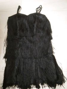 Black Fringed Flapper Dress