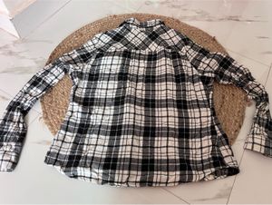 white black checked shirt