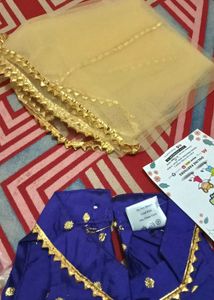 Kids Blue Sharara Set with Dupatta