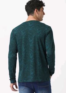Green Printed Full Hand T-Shirt