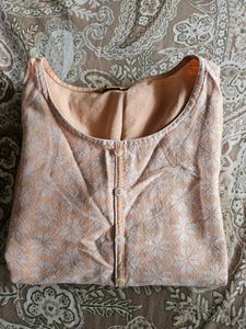 Peach Floral cotton Kurta