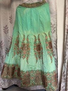 Beautiful Embellished Teal Lehenga Skirt