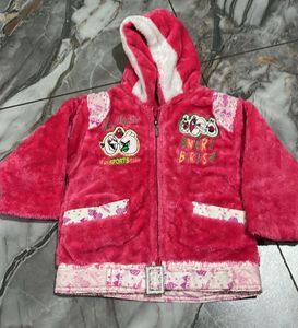 Kids Pink Fuzzy Angry Birds Hoodie Jacket