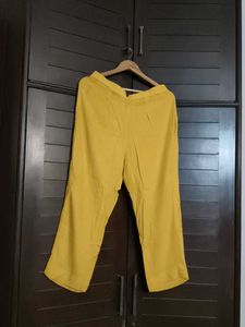 Women Straight Yellow Ethnic Pants
