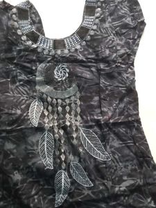Black Sut Frint Embroidery