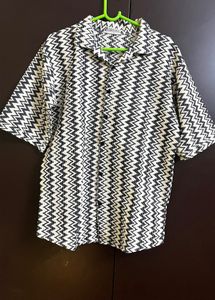 Zara Men's Retro Zigzag Print Shirt