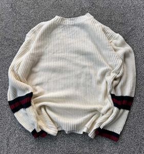 Cozy V-Neck Striped Cuff Sweater