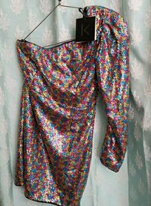 Sequin One-Shoulder Party Dress