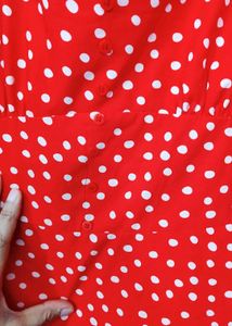 shein Red Polka Dot Mini Dress.....