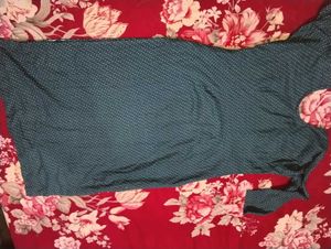 Teal Polka Dot Embroidered Kurta