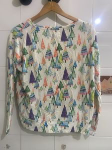 Whimsical Tree Print Long Sleeve T-Shirt