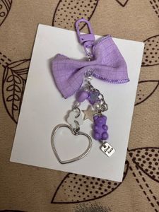 Cute Purple Bow Charm Keychain💜