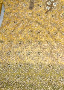 Yellow Paisley Embroidered Kurta