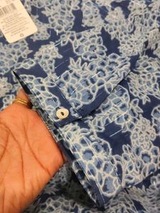 Siyahi Blue Floral Print Kurta