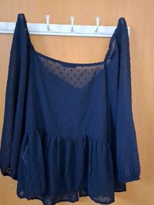 Sheer Black Peplum Top