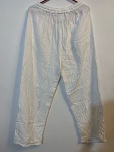 Freesize White Linen Blend Pants