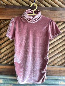 Velvet Mock Neck Top