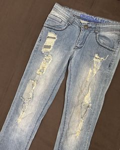 y2k Distressed blue low waist skinny Denim Jeans