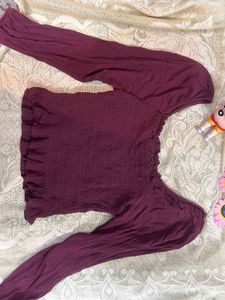 smoking maroon top