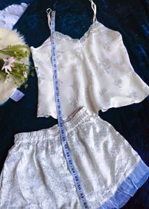Delicate Lace Trimmed Pajama Set