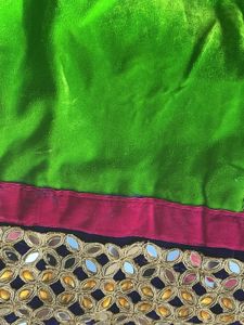 Vibrant Green &amp; Navy Blue Lehenga