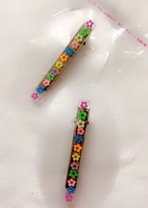 Resin Hair Clip With Flower Beads