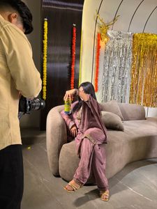Elegant Purple Kurta Set with Embellishments