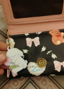 Cute Kawaii Wallet with Dog Charm