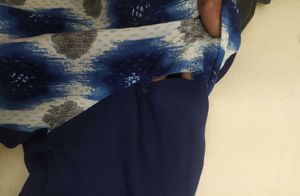 Chic Blue &amp; White Print Dress