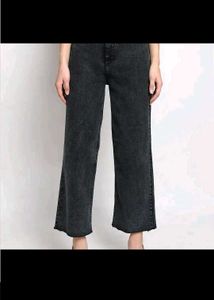 Charcoal black wide leg jeans