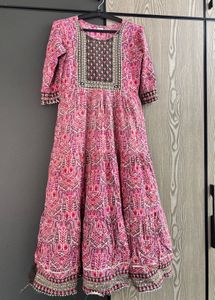 Embroidered Pink Ethnic Gown