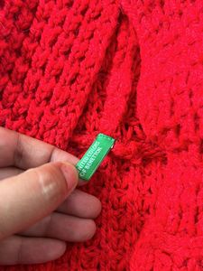 New Red Hoodie Sweater Cardigan With Wooden Button For Girls