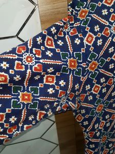 Blue Geometric Print Kurti