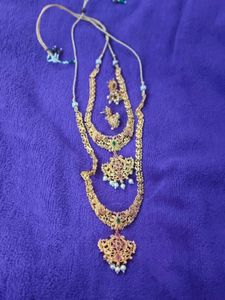 Gold-toned Necklace And Long Haram