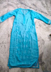 Elegant Blue Chikankari Kurta