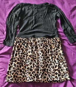 Party wear.. .leapord print velvet frock