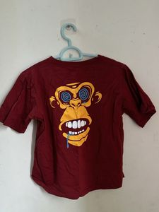 Graphic Print Monkey T-Shirt