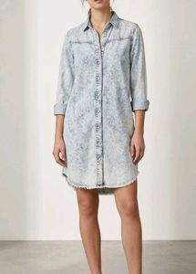 Light Wash Denim Shirt Dress